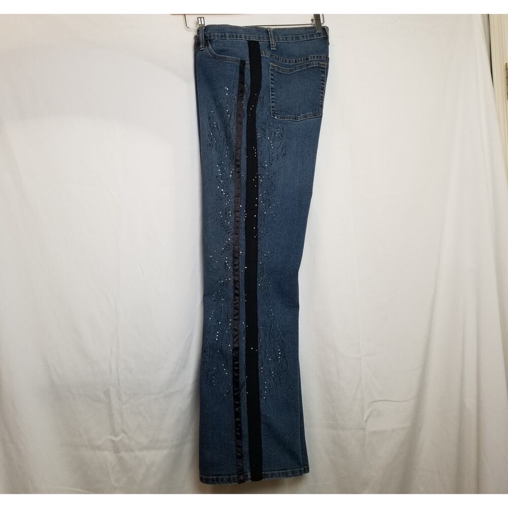 Vera Wang Very Vera Embellished Designer Women Jeans Boot Cut 5 Pockets Size 10